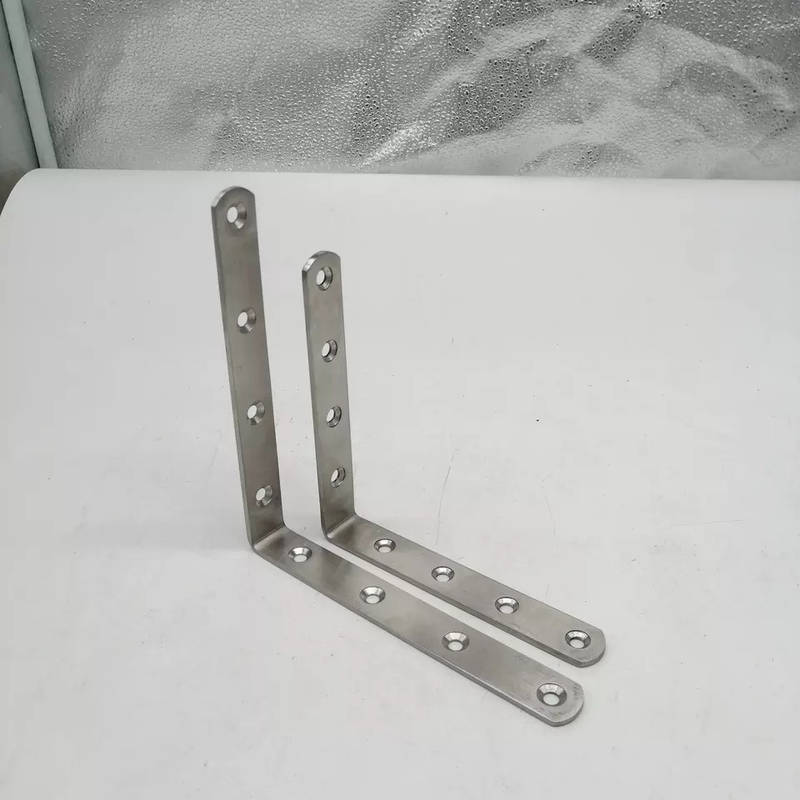Custom Stamped Heavy Duty L Shape Wall Bracket 90 Angle Corner For Metal Shelf