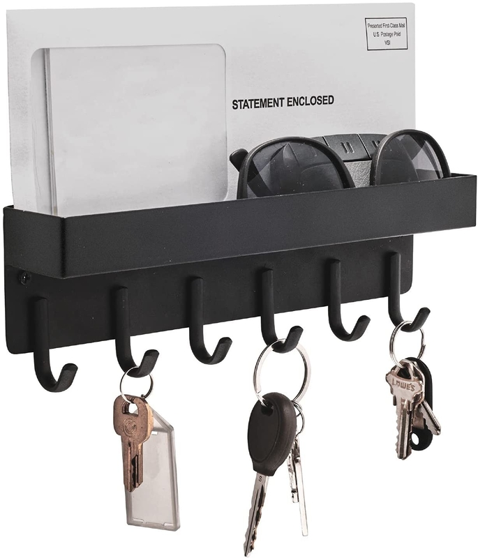Magnetic Wall Organizer Entryway Key Holder Hooks Tray For Storage